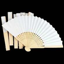 5pcs White Folding Fan Set For Bride, Bridesmaids, Bridal Shower, Party, Valentine's Day Gift, Back To School - DIY Blank Bamboo Paper Fan, Suitable For Weddings, Parties, Gifts And Crafts, Great For Outdoor Decor And DIY Projects