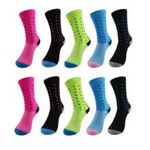 5 Pairs Boy's Sports Socks, Breathable Comfortable Moisture-Wicking Mid-Calf Socks Suitable For Soccer Players, Non-Slip
