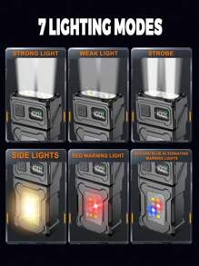 1/2/4PCS High Brightness Dual Light Source LED Flashlight, Multifunctional Mini Keychain Light, 6 Lighting Modes, Adjustable Lighting Angle, USB Rechargeable, With Stainless Steel Side Clip, Very Suitable For Outdoor Exploration, Camping, Emergency Situations, Daily Household Use, Hiking And Fishing,1200mah