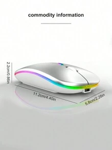 10-Inch Wireless Backlit Mini Silent Notebook Laptop Tablet Wireless Lithium-Ion Battery Keyboard, Dual-Mode Illuminated Wireless Charging Mouse, Compatible With 3 Systems (Keyboard Battery Capacity: 280mAh)