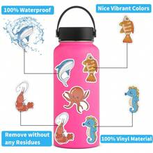 52PCS Marine Life Stickers Vinyl Stickers Scrapbook, Journaling, Laptop, Bumper, Skateboard, Water Bottles, Computer, Phone, Cartoon, Hard Hat, Car Stickers