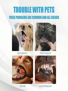1 pièce Dentifrice d'hygiène bucco-dentaire pour animaux de compagnie, spray de nettoyage des dents pour animaux de compagnie - élimine les odeurs, les dents jaunes, rafraîchit l'haleine, nettoie et protège les soins bucco-dentaires pour chiens et chats