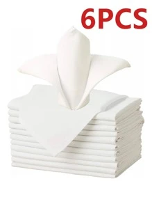 2/6/12 piezas Servilletas de color liso de poliéster, adecuadas para restaurantes, cocinas, bodas, banquetes, decoración de manteles, 40x40cm