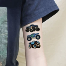 8pcs Temporary Tattoo Stickers For Luminous Monster Cars, Glowing Patterns For Big Footed Cars, Flame Off-Road Vehicles, Racing Cars, Etc., Cute Waterproof Stickers, The Best Gift For Family And Friends, Music Festivals, Parties, Holiday Body Decorations, Beautiful And Cool Fake Tattoos