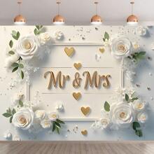 1 Couple Love Background Banner Background Prop Wall Decoration, Suitable For Home Decoration, Birthday Anniversary Commemoration, Multi-Functional Photography Background, Suitable For Outdoor And Indoor Use Gifts Graduation Birthday Decorations Party Decorations Bachelorette Wedding
