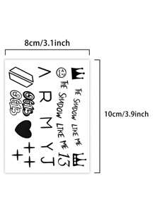 1Pc Klein Patroon Eenvoudige Geometrische Tijdelijke Tatoeages Semi Permanente Tattoo Waterdicht Zweetbestendig Blijft 1-2 Weken Realistisch Kruidensap Anti-Wrijving Niet-Reflecterend Nep Zwarte Nep Tatoeages Voor Vrouwen En Mannen Tattoo Stickers Voor Arm, Borst, Been, Buik, Taille, Vinger, Nek Modernistische Body Art