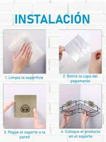 1 Pieza Organizador de Ducha Esquinero, sin perforación Estante de almacenamiento de baño, Estantes de Ducha de Acero Inoxidable a Prueba de óxido Con Ganchos