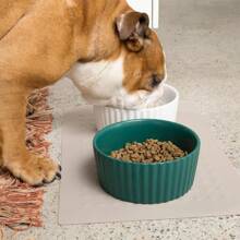 Ceramic Dog Lover And Dog Mom Love Bowl For Medium And Large Breeds - Modern With Matte Finish, Heavyweight Cat/Dog Lover Gift And Dog/Cat Mom Love Pet Food And Water Dish Crock, Dishwasher Safe (Large, Teal)