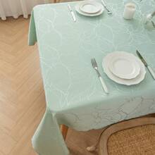 1pc Jacquard Lotus Flower Pattern Tablecloth, Rectangular Home Dining Table Cloth, Coffee Table Decor