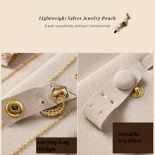 1 Stück kompakter Reise-Schmuckorganizer, tragbarer Schmuckkoffer aus Leder für Frauen, Mini-Schmuckbox für Ohrringe/Ringe/Halsketten/Armbänder, multifunktionale Schmuckaufbewahrungstasche mit Reißverschluss - perfekt für Zuhause, Reisen, Schulanfang, Brautjungferngeschenke, Muttertag, Geburtstag und Feiertagsartikel