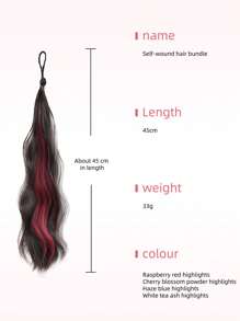 45cm Synthetic Self-Curling Ball Head Fake Hair Bundle Female Highlight DIY Bun Increase Hair Volume Flower Bun