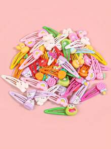 10/20/30/50pcs/Set Children Toddler Kids Random Color Hairpin Candy Colors Cute Decoration Hair Clips Spring And Summer Hair Accessories For Styling And Daily