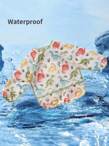 1 件装防水围兜，婴幼儿喂食围兜，大口袋进食罩衣 6-36 个月 - 彩色 - 查看 2