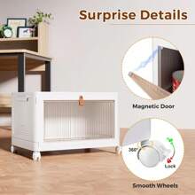 4 Tier Stackable Plastic Storage Bins with Lid and Wheels - 23 QT Closet Organizers and Storage, Foldable Storage Containers, Organization and Storage Boxes for Craft, Home, Pantry, Dorm,Yellow - Blanco - Ver 4