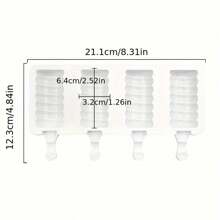 1 件小螺旋冰淇淋模具，硅胶冰棒模具，DIY 半圆形模具，不粘，厨房小工具，适用于餐厅和面包店的烘焙工具 - 彩色 - 查看 6