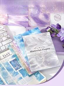 20 张水波和浮光系列 DIY 剪贴簿纸质用品美学纸质用品装饰纸材料用于 DIY 剪贴簿日记相册工艺品，适用于成人和青少年的书写绘画旅行日记 DIY 艺术工艺品、剪贴簿计划器子弹（粉色、蓝色、金色、紫色、灰色、绿色） - 彩色 - 查看 5