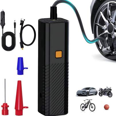 Compresor de Aire Portátil 150 PSI – Inflado Rápido, Compacto, Recargable, Seguro y Fácil de Usar para Autos, Bicicletas y Más