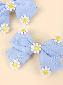 2pcs/Set Jepit Rambut Anak Perempuan, Jepit Rambut Linen Motif Ceri, Aksesori Rambut Minimalis untuk Sehari-hari, Cocok untuk Remaja - MultiWarna - View 4