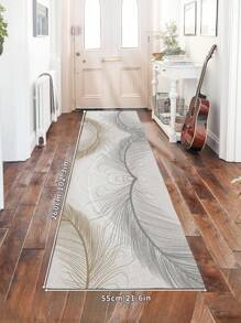 1pc Bohemian Style Long Runner Rug, 850g/㎡ Crystal Velvet, Living Room/Bedroom Luxury Retro Abstract Carpet, Anti-Slip, Easy Care Bedside Rug, Coffee Table Mat