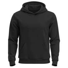 Kit 2 Unisex Kangaroo Sweatshirt Cold Weather Blouse Women's Men's Coat Plain Cotton Flannel Promo - 黑色 - 查看 2