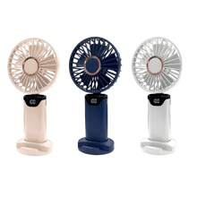 Portable Handheld Foldable Fan Rechargeable 5 Speeds ​​Wind Quiet Personal Neck/Desktop Fan For Office Bedroom Travel Camping, Mobile Phone Holder