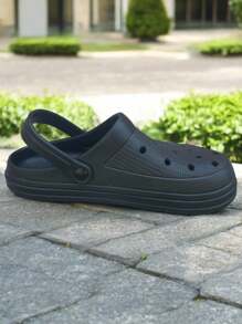 Sandalias estilo zuecos tipo básico. Sandalias con correa para mujer con suela antiderrapante - Negro - Ver 3