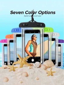 1 stuk waterdichte telefoonhoes, casual waterdichte telefoontas, verzegelde beschermhoes, PVC-telefoontas met koord, sporttas, schoolbenodigdheden voor zwemmen, raften, duiken, vakantie, strandtas, portemonnee voor buitensporten, zomerreizen, vakantie, zwembad