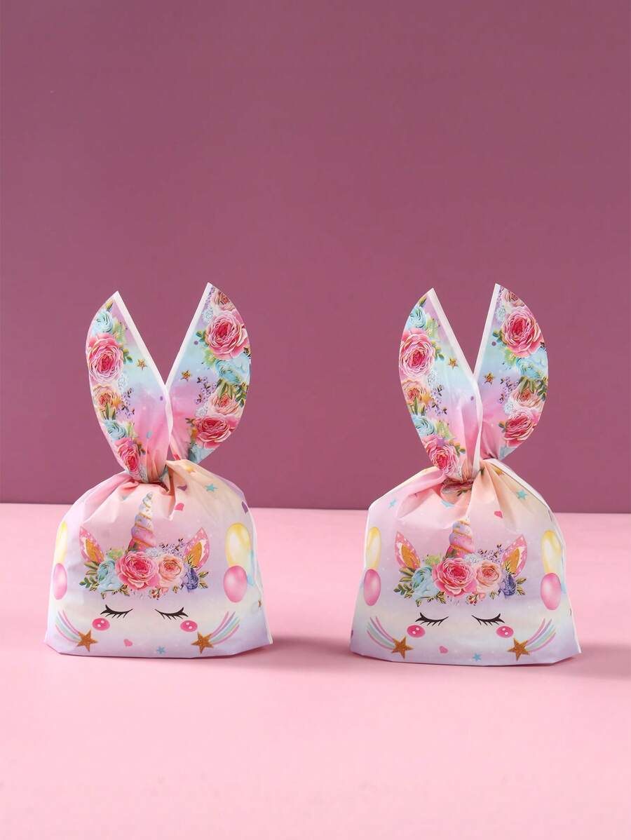 50pcs Unicorn Theme Rabbit Ears Gift Bags, Gift Wrapping Bags, Unicorn Decoration, Unicorn Theme Birthday Party Decorations, Wild One Decor, Gift Wrapping Supplies, Babe Shower Decor Wedding Decor Gender Reveal Decor, Birthday Gifts Party Favors, Home Decor, Room Decorations, Table Decor, Birthday Decor