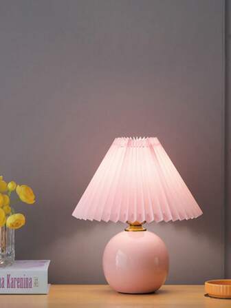 1PC Ceramic Pleated Table Lamp, USB Power Supply, Ceramic Lamp Body, LED Ambient Night Light For Bedroom, Living Room, Dining Room, Desk Night Lamp/Room Decoration Lamp/Gifts