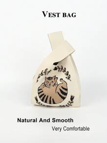 1 件可折叠猫咪印花手提包，轻便透气，可携带手机、雨伞、化妆品、书籍，适合旅行、教师礼物、朋友、女孩、女士、母亲、所有季节 - 彩色 - 查看 10