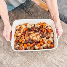 Baking Pan-Mora 9x13in Porcelain Baking Dish - Oven To Table, Freezer-New Fashion - 香草白 - 查看 7