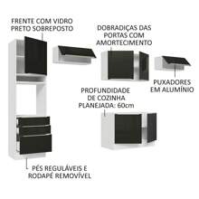 Madesa Gabinete De Cocina Integral Completa 340cm Lux B/n 01 - Blanco y Negro - Ver 4