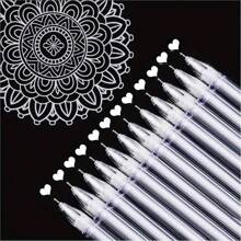 6Pcs/Set White Gold Silver Gel Pens, 0.5 Mm Extra Fine Point Pens Gel Ink Pens For Black Paper Drawing, Sketching Back To School