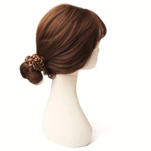 2pcs Retro Style Braided Elastic Hair Buns - Made Of Polyester And Spandex Blend, Multi-Color, Hair Accessories For Women With Short Hair, Perfect For High Buns, Suitable For Casual Daily And Travel Wear