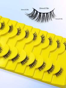 Asiteo 10 pares de pestañas postizas de media pestaña, pestañas postizas falsas de aspecto natural, suaves y esponjosas de imitación de visón, extensiones de maquillaje de esquina de pestañas falsas reutilizables