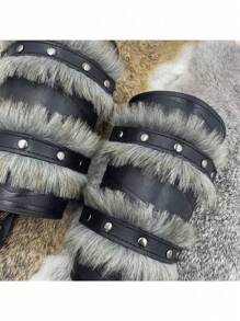 1 pieza Guardias de brazo de vikingo nórdico, guanteletes de piel artificial medieval, brazaletes de cuero sintético vintage para LARP, Halloween, disfraces de Halloween