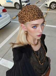1 Pc Leopard Print Headband, Fashionable & Versatile, Flattering, Suitable For Outdoor, Dance, Cycling And Various Occasions
