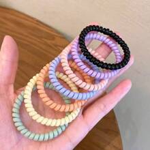 7 pezzi/confezione Elastici per capelli a spirale color caramella, scrunchies per capelli per ragazze, accessori per capelli all'ingrosso, fasce in gomma fermatrecce