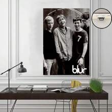 Framed Blur Band Retro Rock Canvas Art, "  Music Poster For Living Room & Music Room Decor