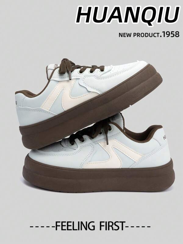 HUANQIU New Women's Shoes Women's Skate Shoes Fashion White Shoes Versatile Light Comfort White Shoes Lace-Up Soft Soles Sports Shoes Casual Shoes Running Shoes All Season Shoes