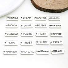 1pack Wholesale Bulk Inspiration Words Charms Inspirational Message Charm Pendants For Necklace Bracelet DIY Jewelry Making Crafting Accessory - Antique Silver - View 13