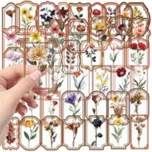 50 STUKS Vintage Planten Stickers Esthetische Vinyl Stickers Decals Scrapbook, Journaling, Laptop, Bumper, Skateboard, Waterflessen, Computer, Telefoon