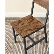 Juego de 2 Sillas de Comedor, Taburetes de Cocina, Estilo Industrial, para Comedor, Salón, Cocina, Marco de Acero, Marrón Rústico y Negro MLDC092B01V1