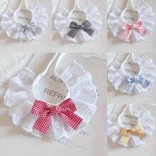 1pc Cute Cat Collar, Pet Scarf Bib, Dog Drool Towel, Pet Accessories, Princess Style Plaid Bow Scarf