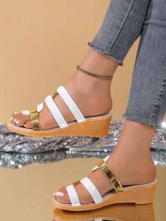 2 Adet Kadın Platform Sandalet, Yaz Koleji Stili Büyük Beden Yeni Renk Eşleşen Açık Burun Plaj Spor Terlikleri, Kalın Tabanlı Terlikler, Lütfen Beden Kılavuzuna Göre Sipariş Verin, Küçük Kalıptır