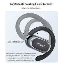 Miniso X32 True Open Ear Wireless Earbuds With Multi-Angle Adjustment ENC Noise Cancelling Directional Transmission HiFi Sound Music Ear Buds Long Distance Connection Headset With Charging Case,Light-Weight Headphones Built-In Microphone - White X32 - 查看 2