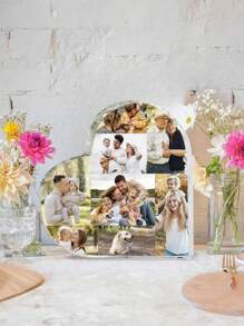 1pc Personalized Photo Heart Shape, Acrylic Photo Block, Photo Collage, Heart Collage, Photo Gift, Personalized Gift Gifts Birthday Graduation, Multi-Functional, Durable, Ornamental, Reusable, Exquisite, Stylish, High-Quality, Colorful, Modern, Custom, Personalized, Unique, Ideal Gifts For Him For Valentine's Day, For Mother's Day, For Birthdays, For Father's Day, For Graduation, For Weddings, For Housewarming,Graphic Print,Christmas Gift Supplies - Multicolor - View 2