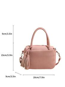 Stylish Tassel Decor Women Shoulder Bag, Casual Light-Weight Handbag, Minimalist Chic Crossbody Bag Suitable For Daily Use, Commuting, Shopping