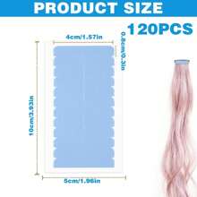 120pcs Hair Extension Tape Strips, Double-Sided, Pre-Cut, Waterproof Sweat Resistant, Invisible Adhesive For Toupees And Wigs