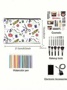 1pc Funny Sewing Machine Cosmetic Bag, Sewing Gift, Zipper Pouch, Travel Organizer Bag, Beauty Gift Set For Female Friends, Women Toiletry Makeup Bag Travel Essentials Travel Accessories Travel Must Haves